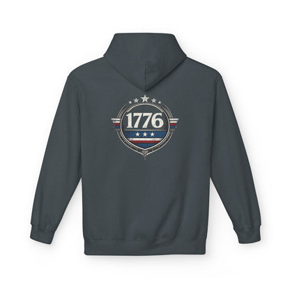 1776 Patriotic Hoodie, American Flag Sweatshirt, Freedom Graphic Hoodie, USA Gift, Revolutionary War Inspired Apparel