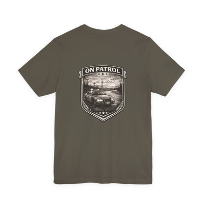 Vintage Police Patrol Car Sunset Tee | Patrol Car Sunset T-Shirt | On Patrol