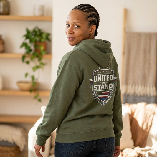 United We Stand Patriotic Hoodie | American Flag Design