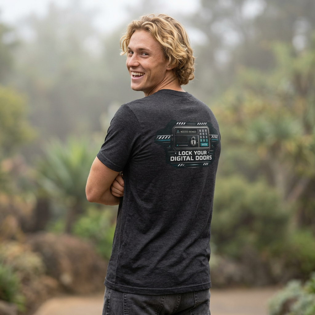 Lock Your Digital Doors T-Shirt | Cybersecurity Tech Tee